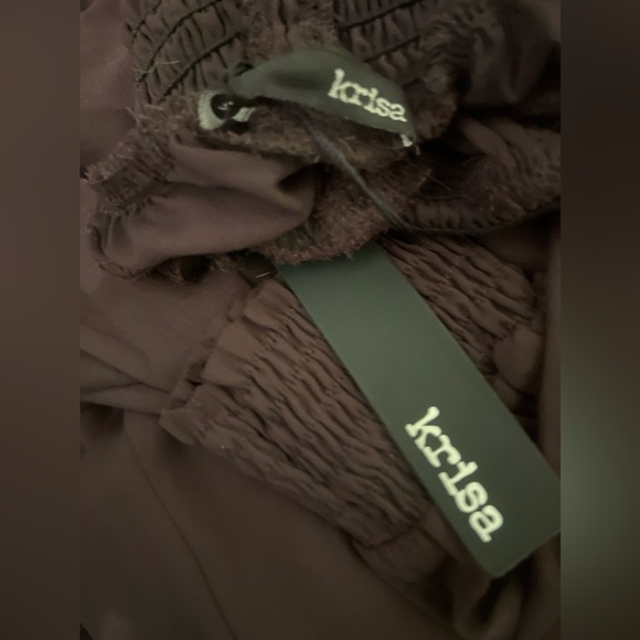 Kris Smocked Turtleneck Dress in Burnt/Wine Size M - Picture 6 of 7